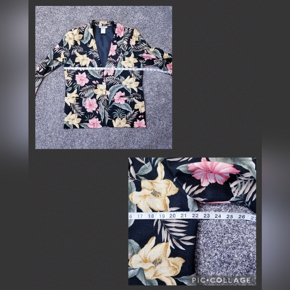 DRESSBARN TROPICAL FLOWER PRINT BLAZER - VINTAGE STYLE - Picture 12 of 15